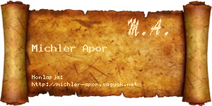 Michler Apor névjegykártya